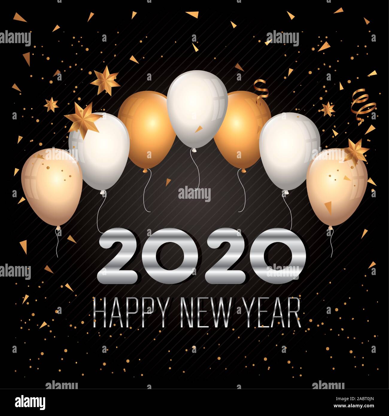 poster of happy new year 2020 with balloons helium Stock Vector Image & Art  - Alamy