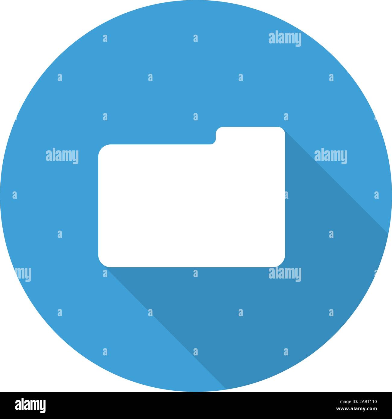 Folder flat design long shadow icon. Vector silhouette symbol Stock ...