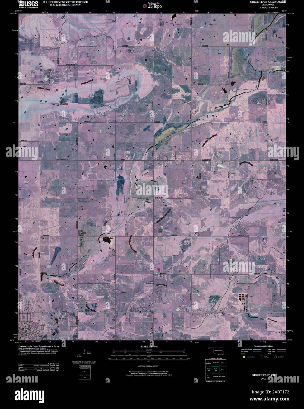 Stigler oklahoma map hires stock photography and images Alamy