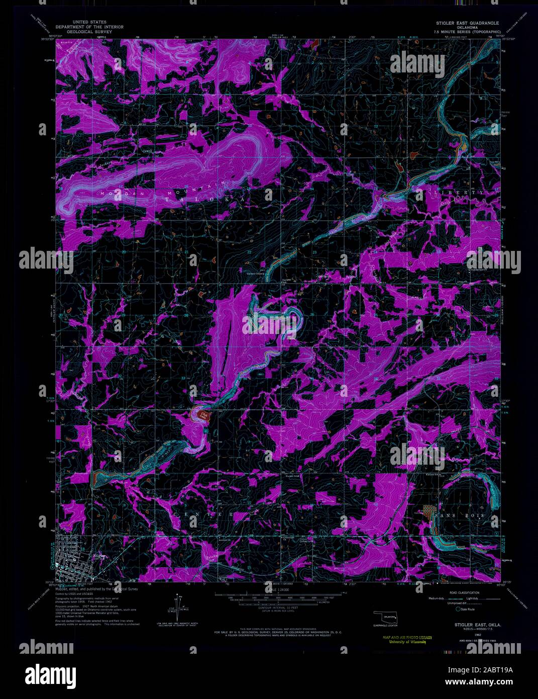 Stigler oklahoma map hires stock photography and images Alamy
