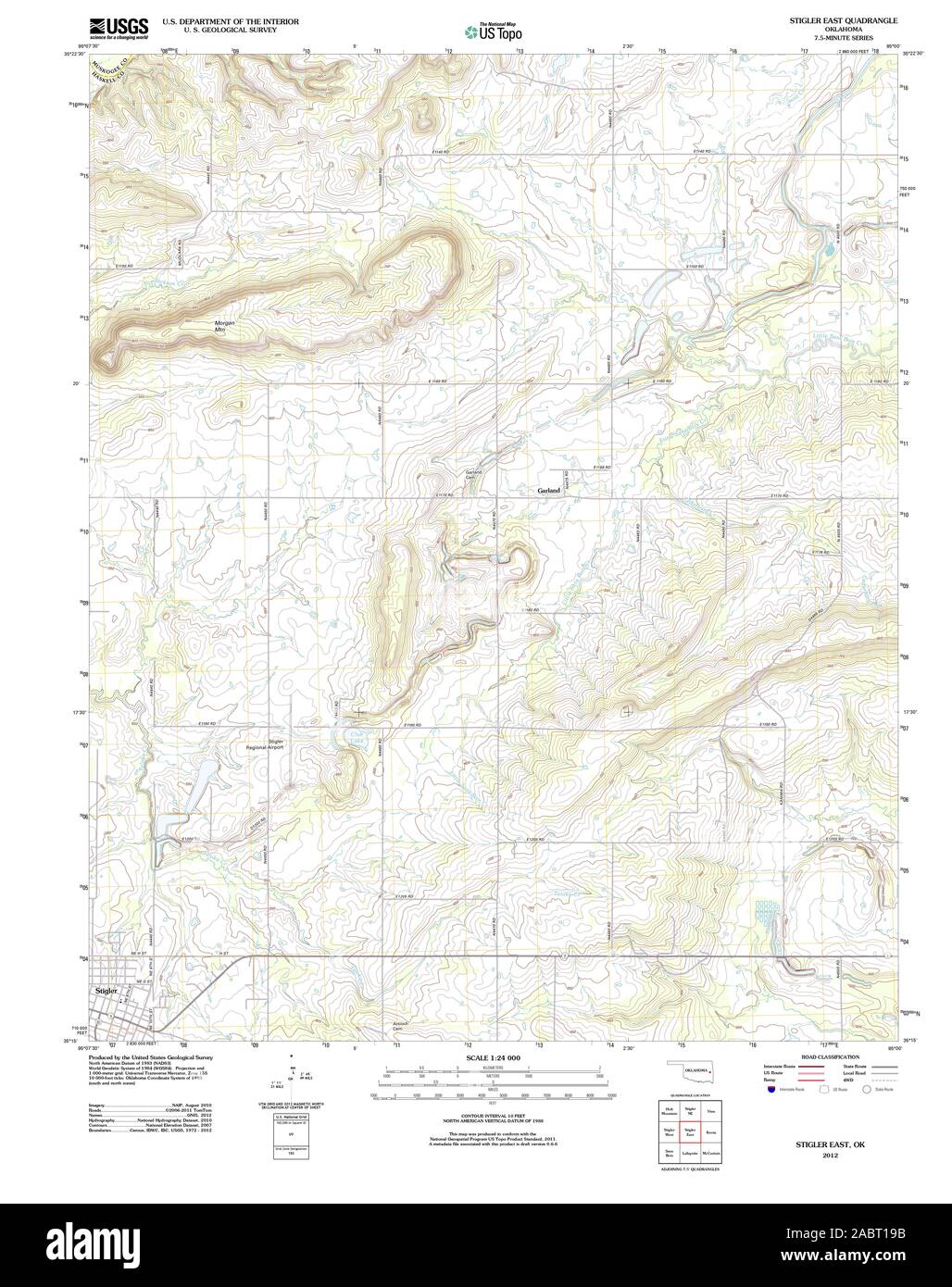 Stigler oklahoma map hires stock photography and images Alamy