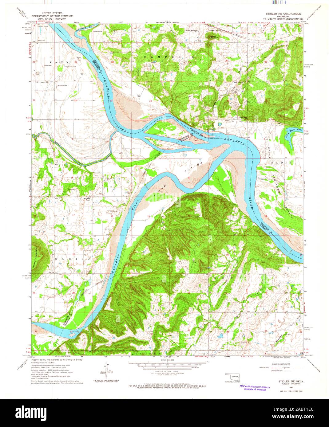 Stigler oklahoma map hires stock photography and images Alamy