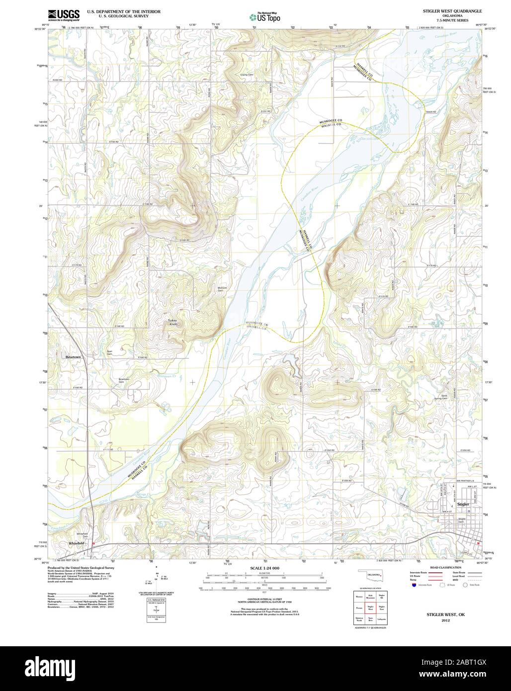 Map of stigler oklahoma Cut Out Stock Images & Pictures Alamy