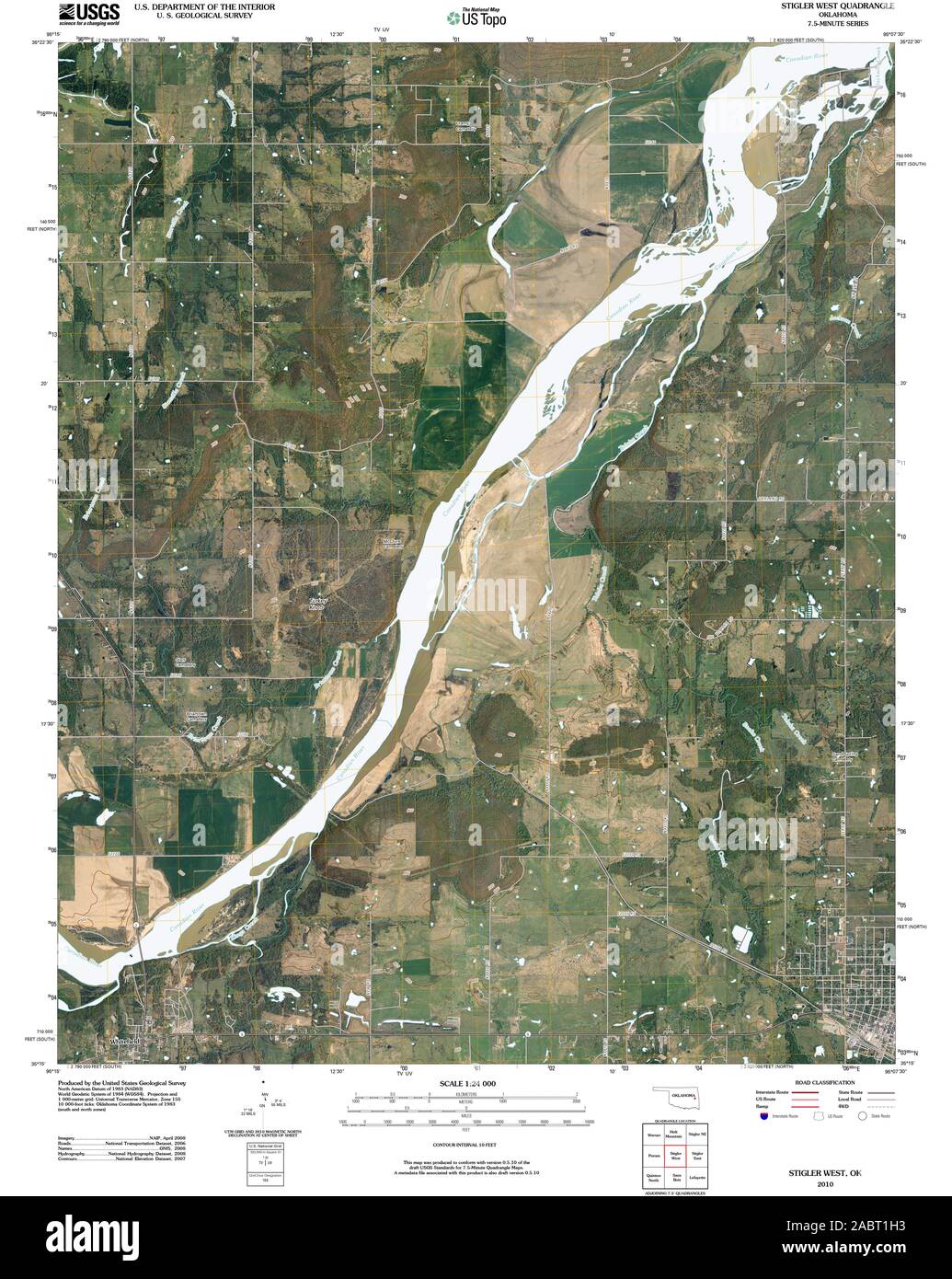 Stigler oklahoma map hires stock photography and images Alamy
