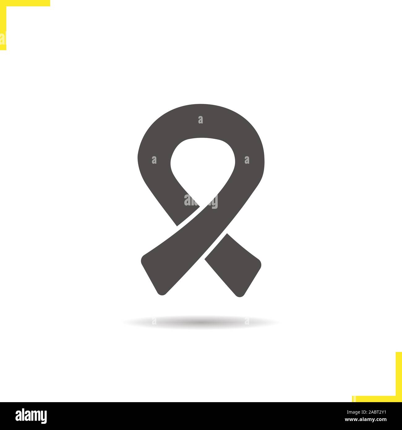 Awareness ribbon icon. Drop shadow symbol. HIV ribbon. Vector isolated ...