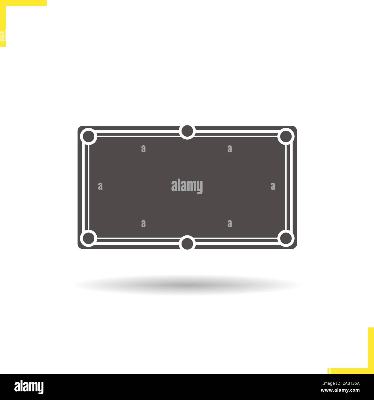 Billiard table icon. Drop shadow silhouette symbol. Negative space ...