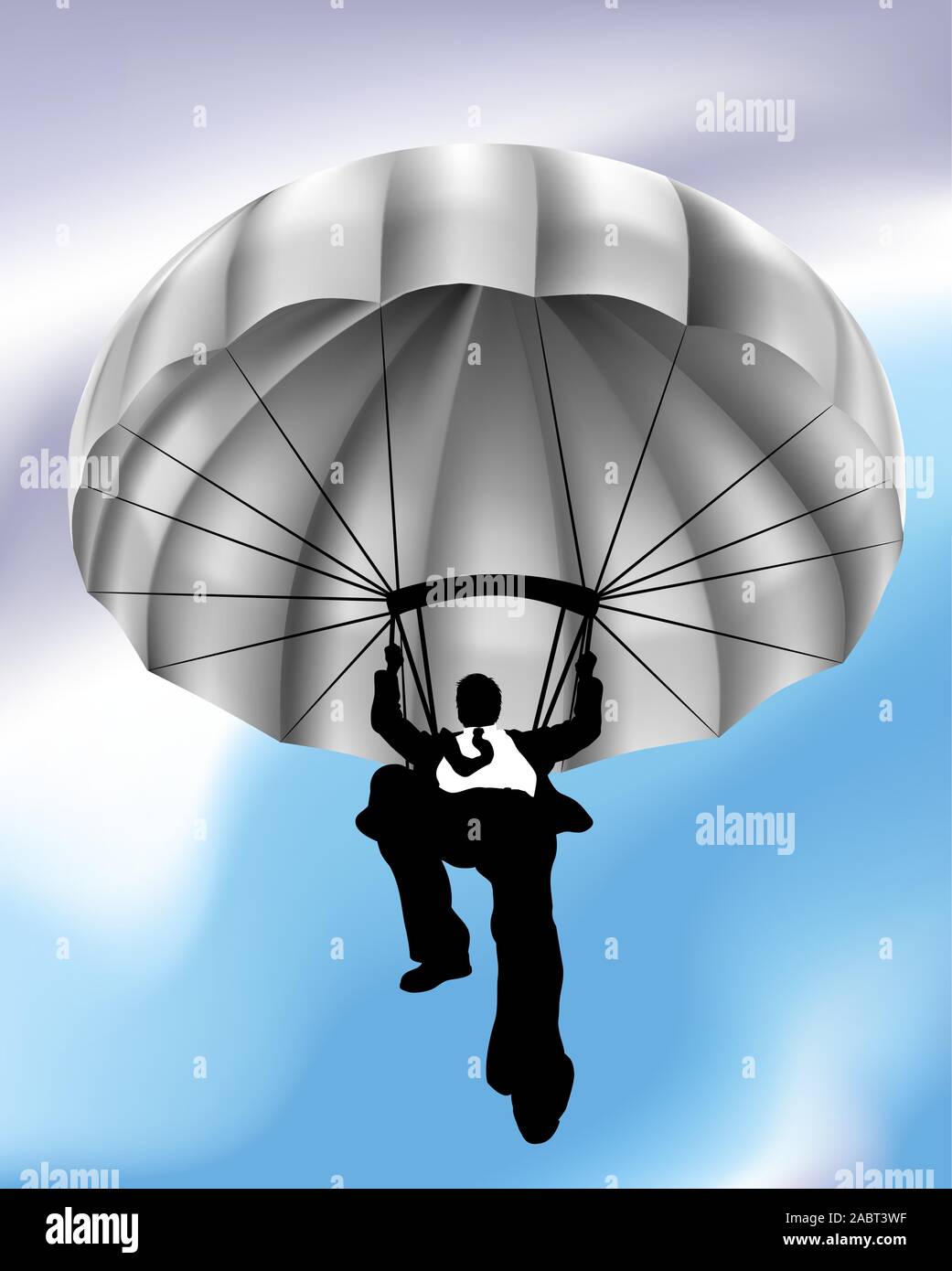 Businessman Parachuting Concept Stock Vector
