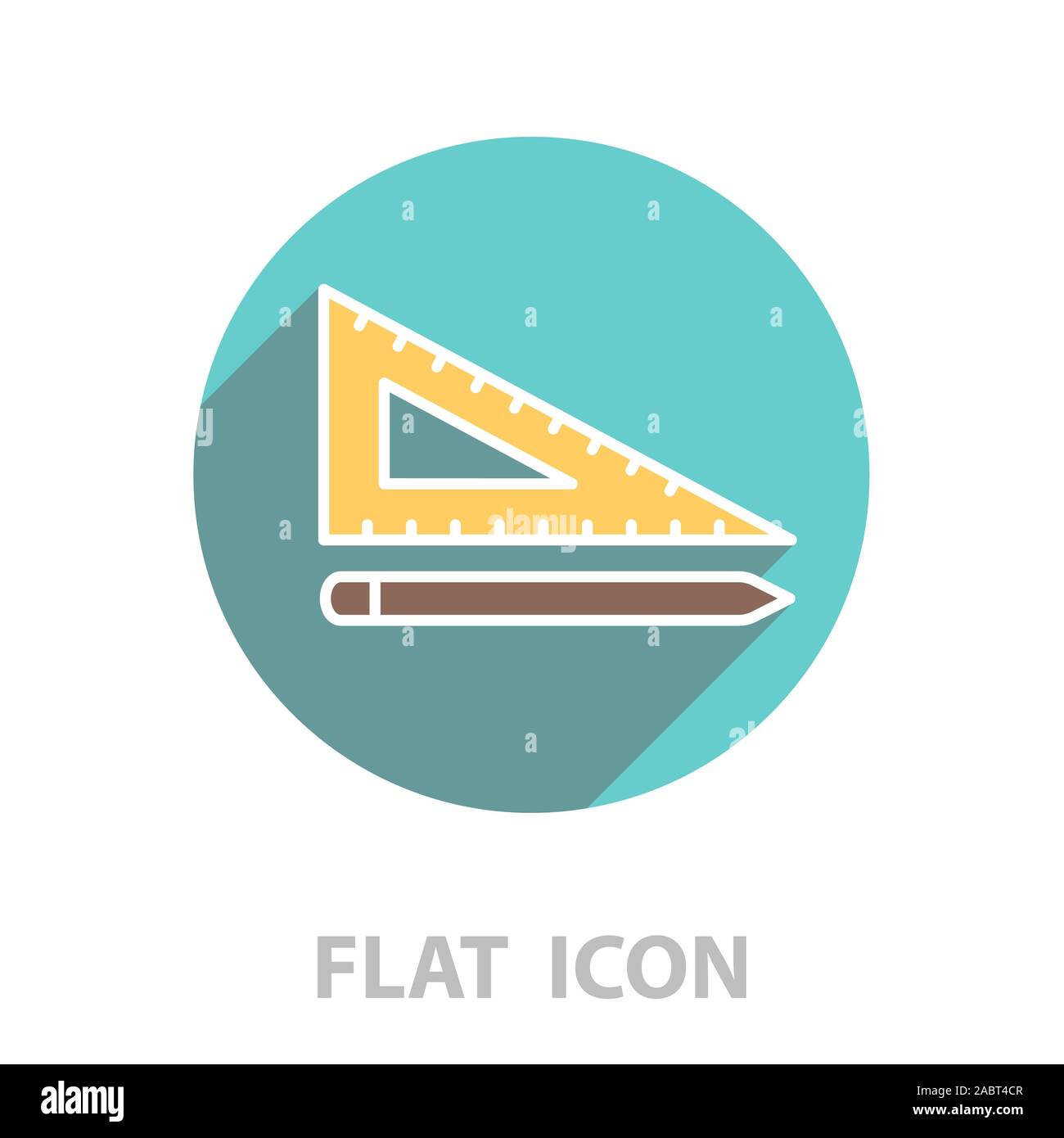 Pencil and ruler line icon. vector illustration Stock Vector