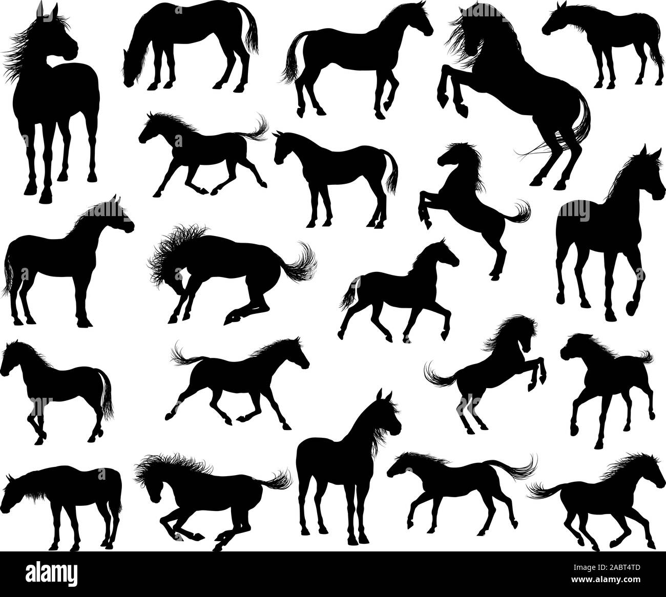 Horse Silhouettes Stock Vector