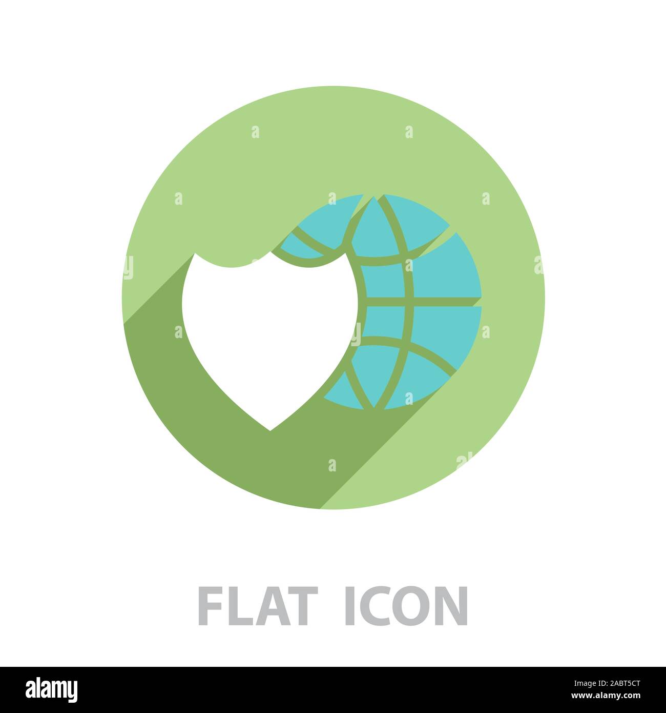 shield icon with a world globe. vector illustration Stock Vector