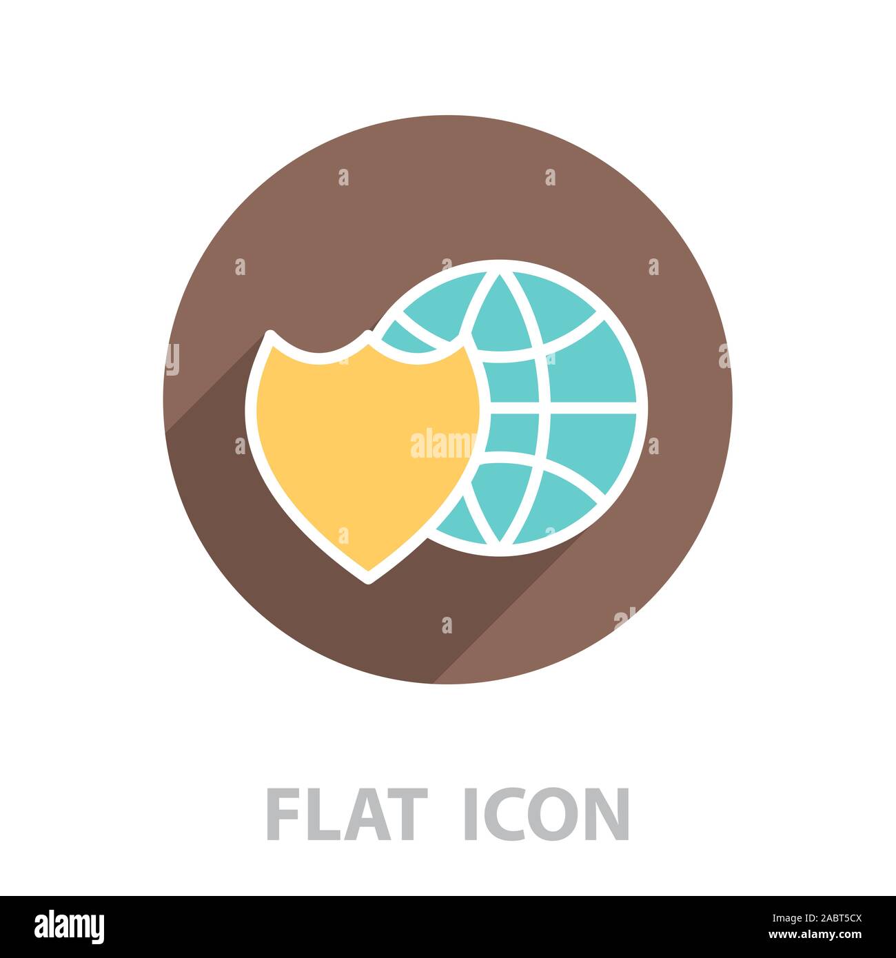shield icon with a world globe. vector illustration Stock Vector