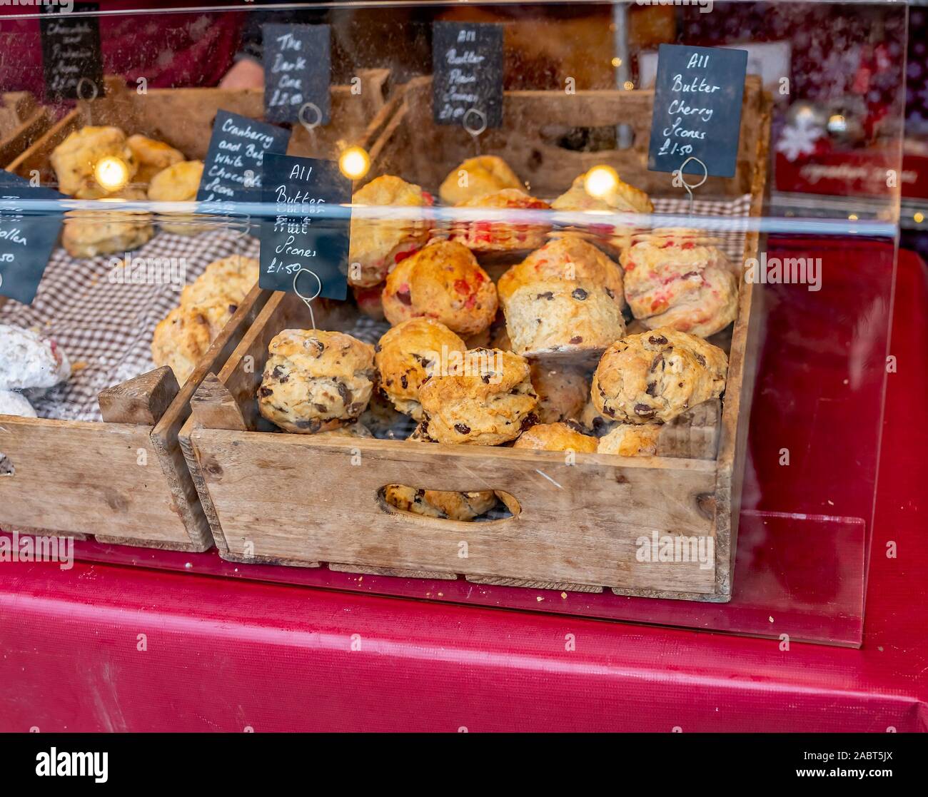 Selection Of All Butter Scones For Sale At The 2019 Christmas