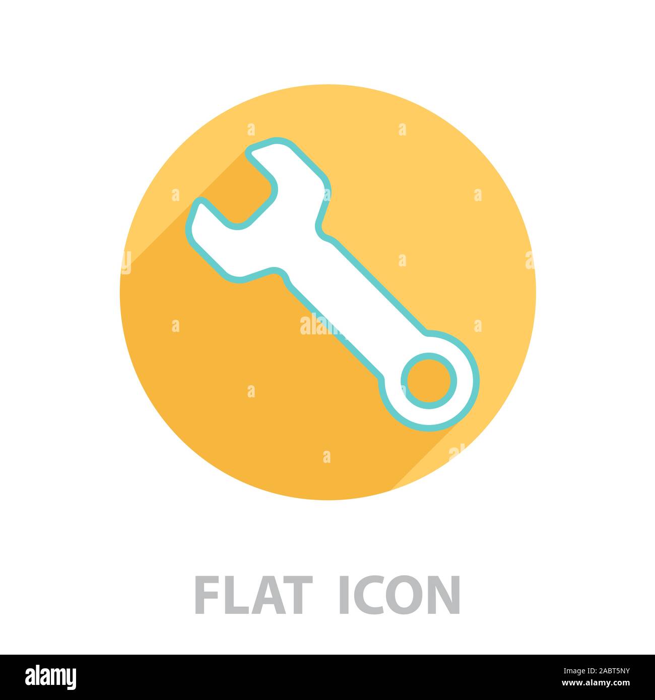 wrench line icon, vector illustration Stock Vector