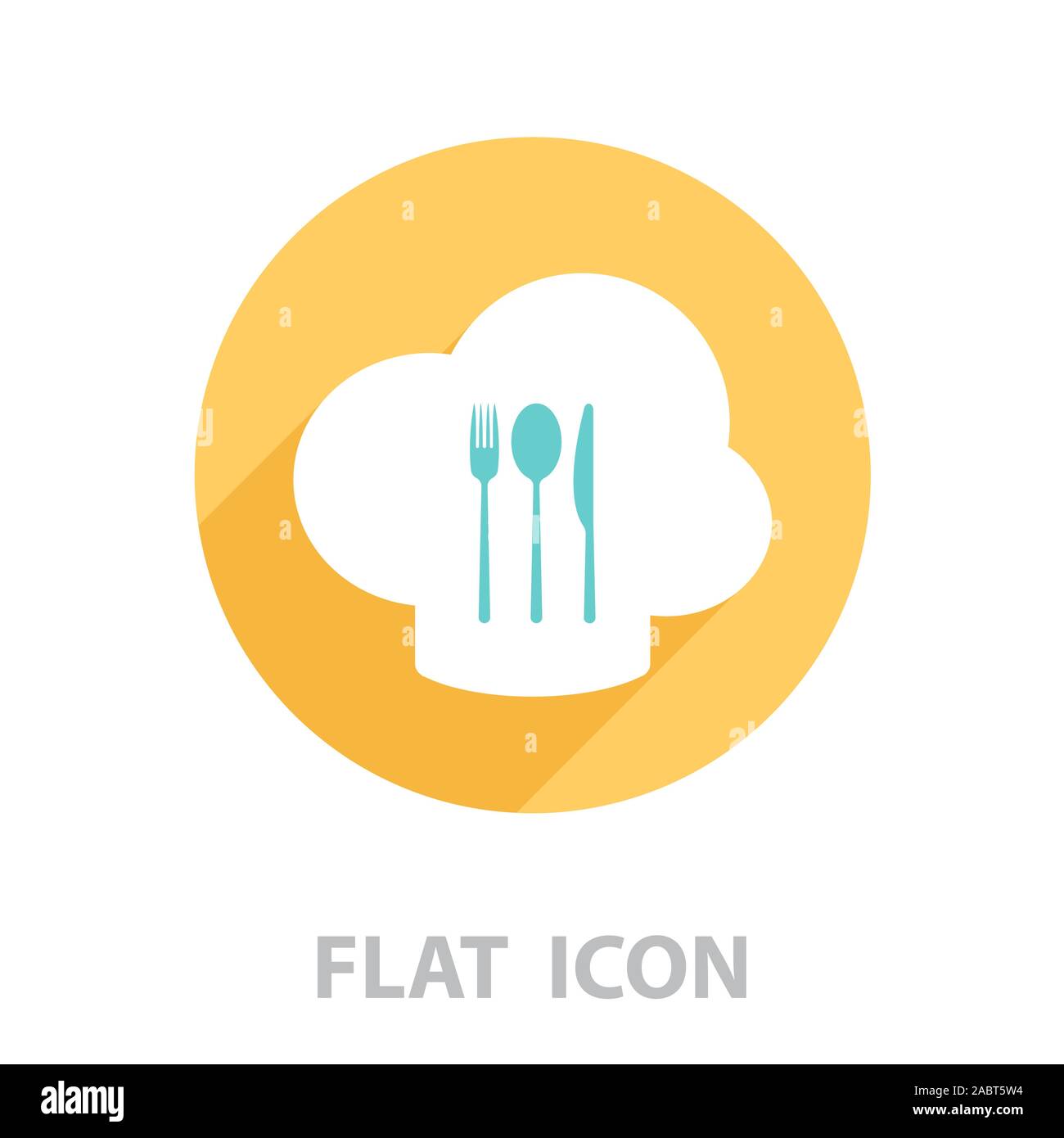 sign with chef hat and spoon, fork, knife Stock Vector