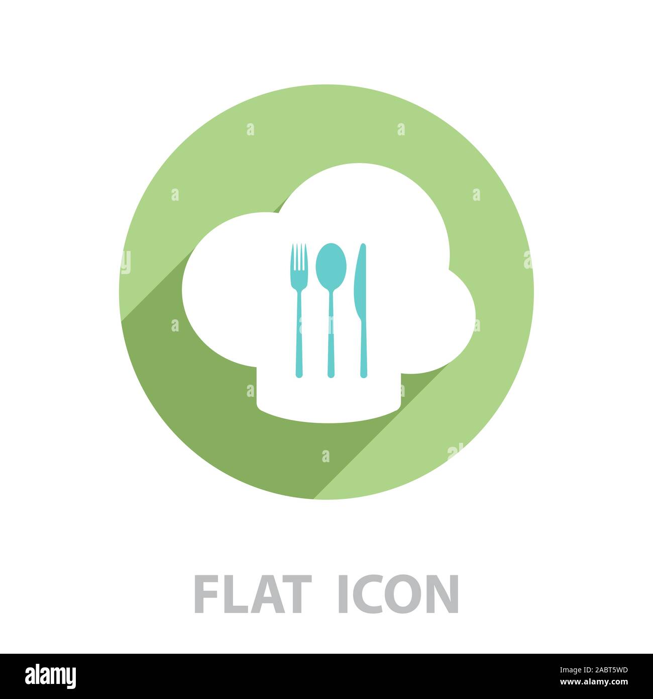 sign with chef hat and spoon, fork, knife Stock Vector