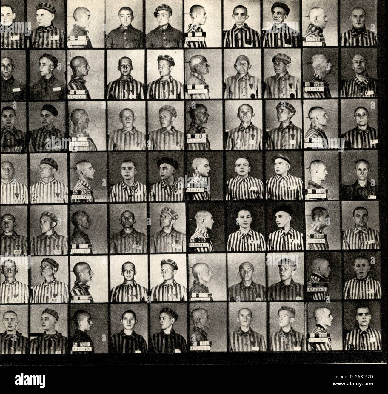 Pictures of the victims of genocide in Auschwitz-Birkenau Stock Photo