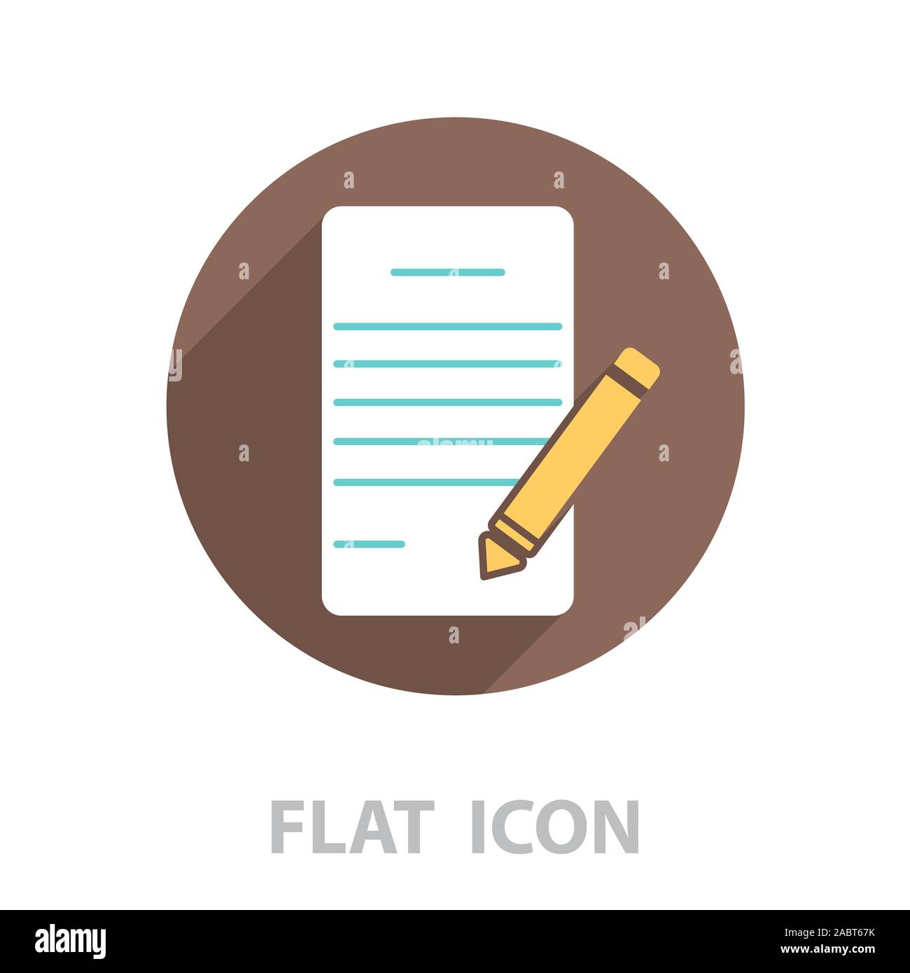 icon of notes (sheet and pen). vector illustration Stock Vector Image ...