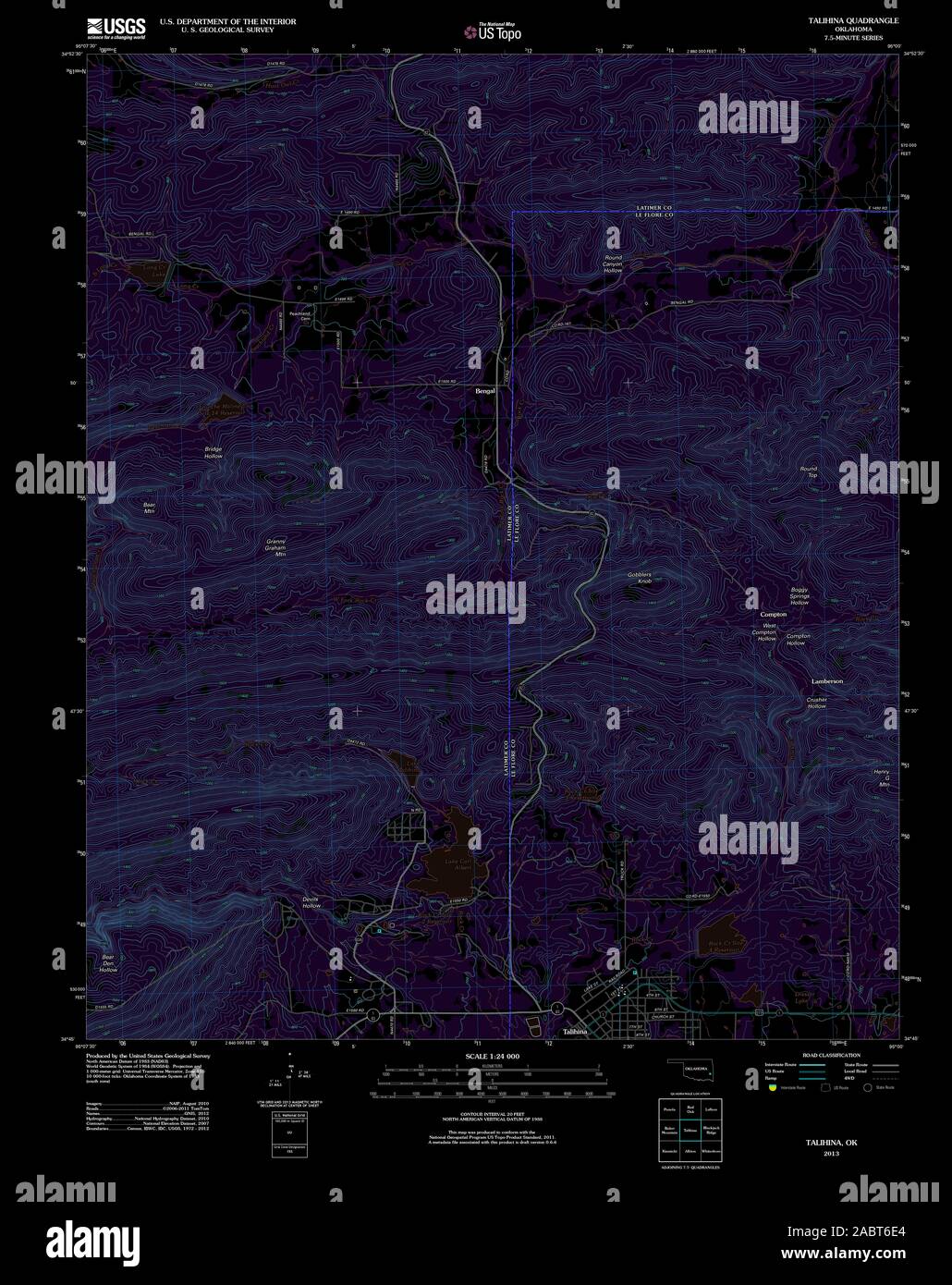 Talihina oklahoma map hires stock photography and images Alamy