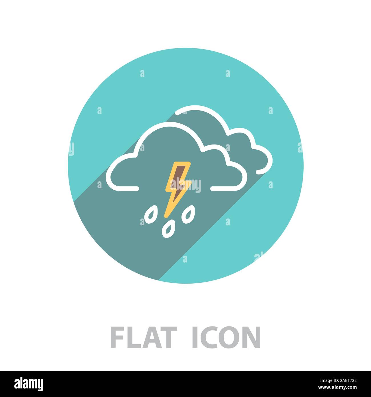 Cloud thunderstorm lightning rain icon Stock Vector