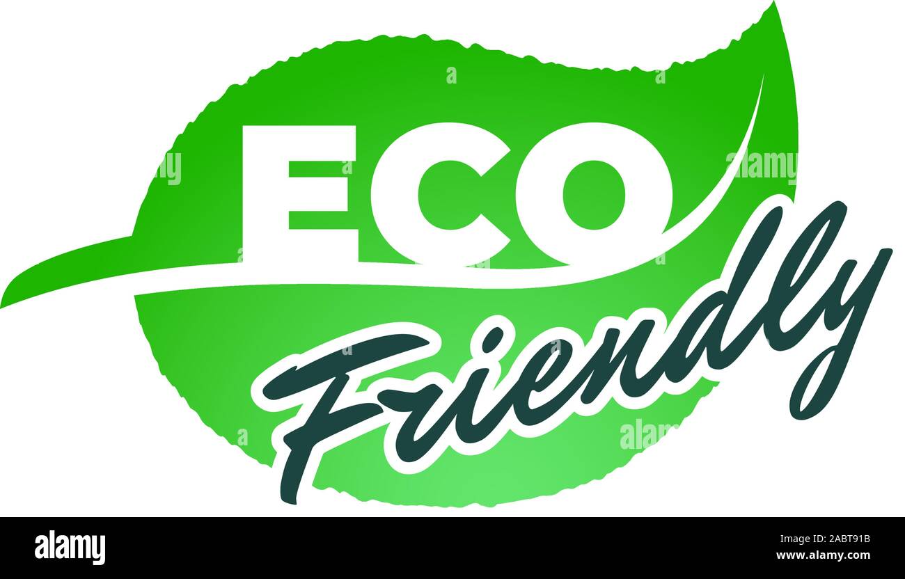 Eco friendly green leaf icon badge. 100 percent natural organic product ...