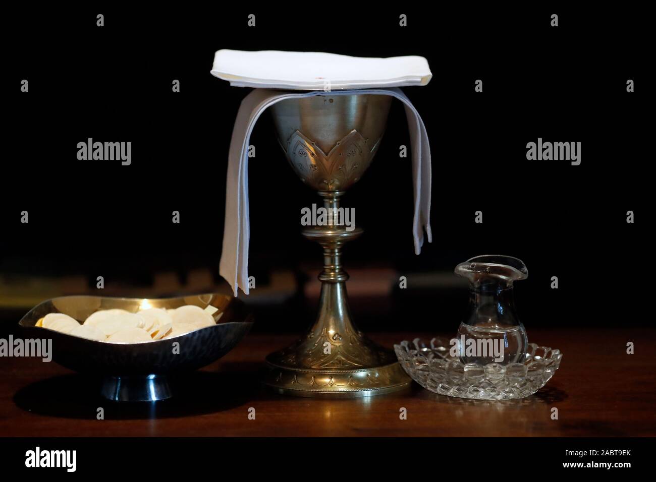 Catholic mass. Eucharist table. Passy. France Stock Photo - Alamy