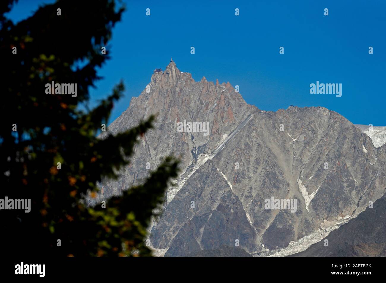 French Alps in summer. Aiguille du Midi. Saint-Gervais. France. Stock Photo