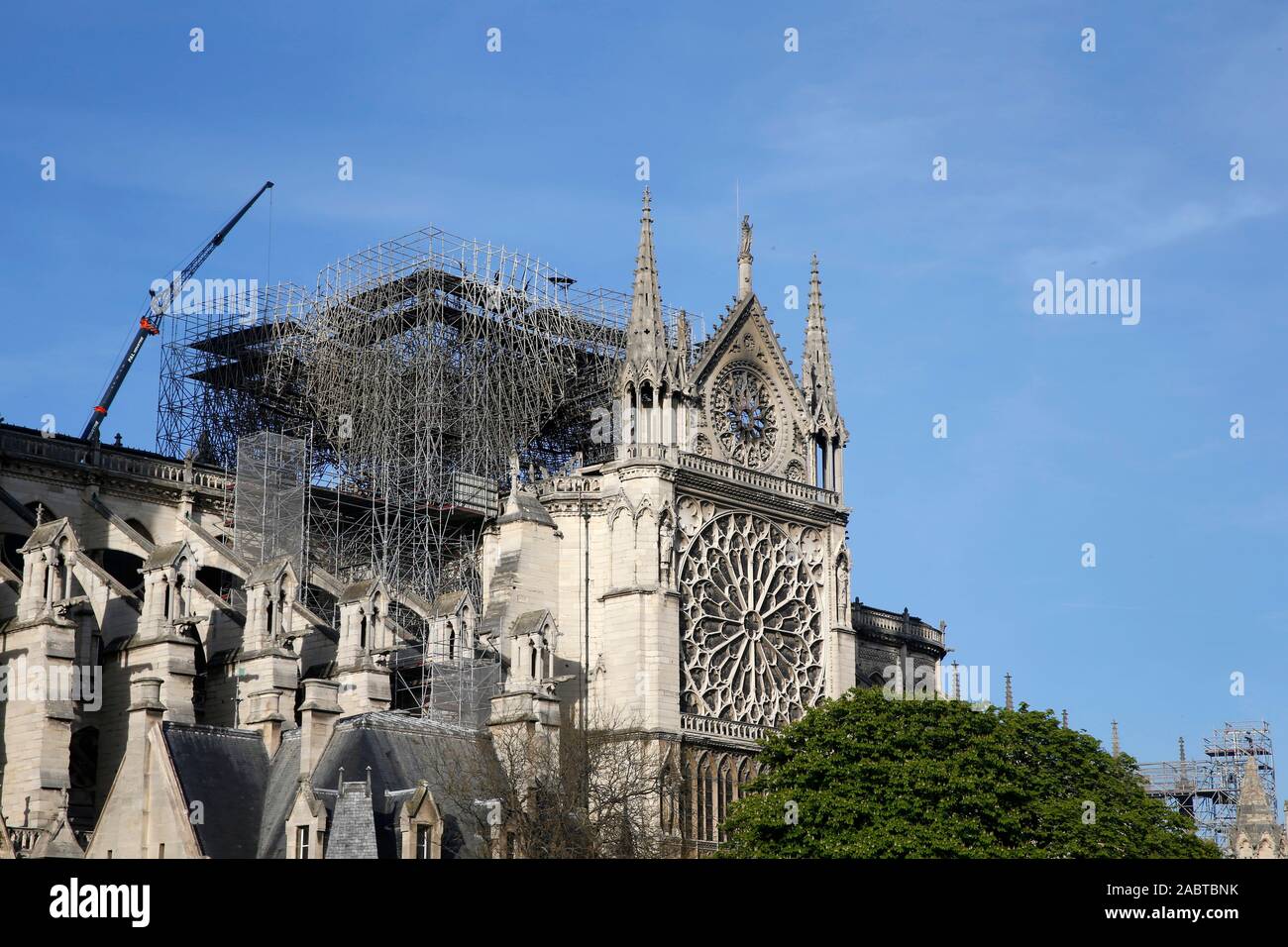 Notre Dame cathedral under repair, Paris, France Stock Photo Alamy