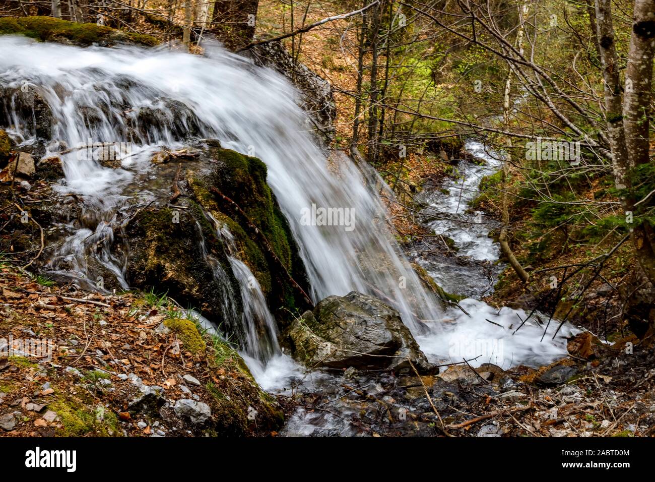 Waterfall  in Haute Savoie, France. Stock Photo