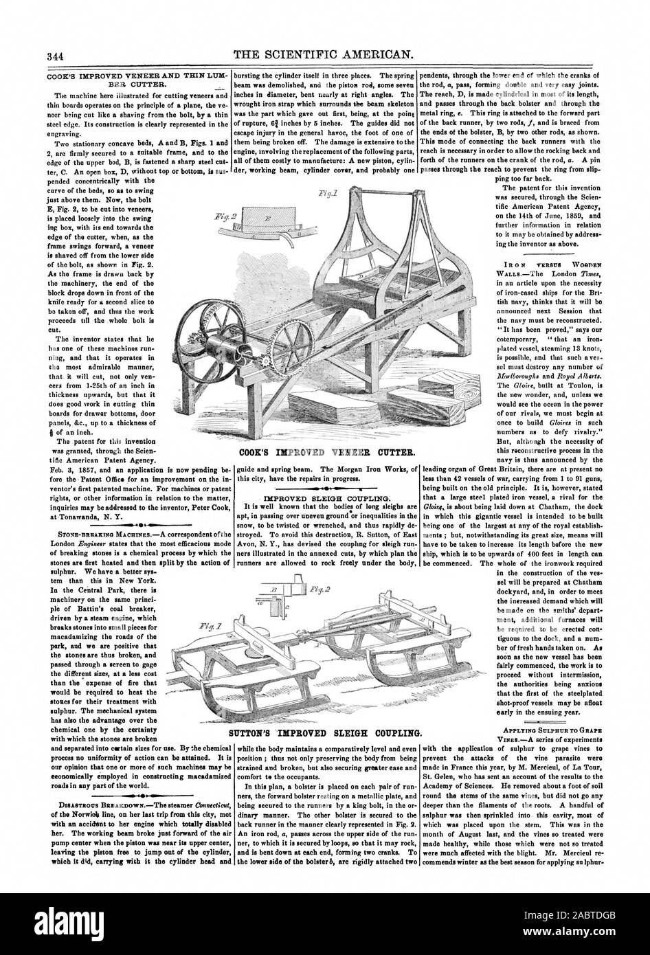 344 THE SCIENTIFIC AMERICAN. UTTON'S IMPROVED SLEIGH COUPLING COOK'S ...