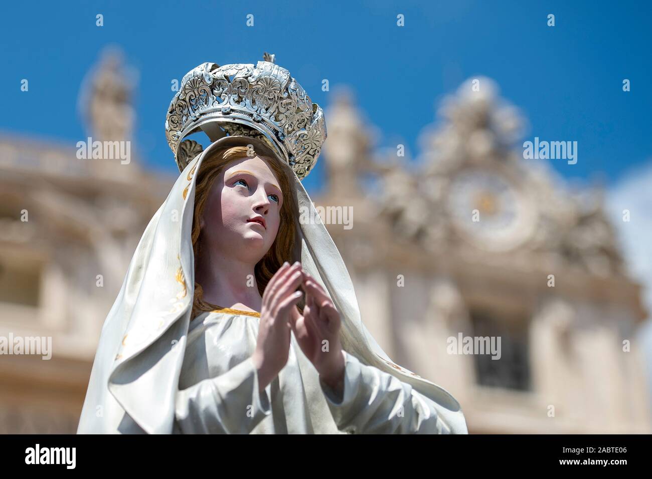 Statue of Mary Mother of Jesus, Vatican city. Stock Photo