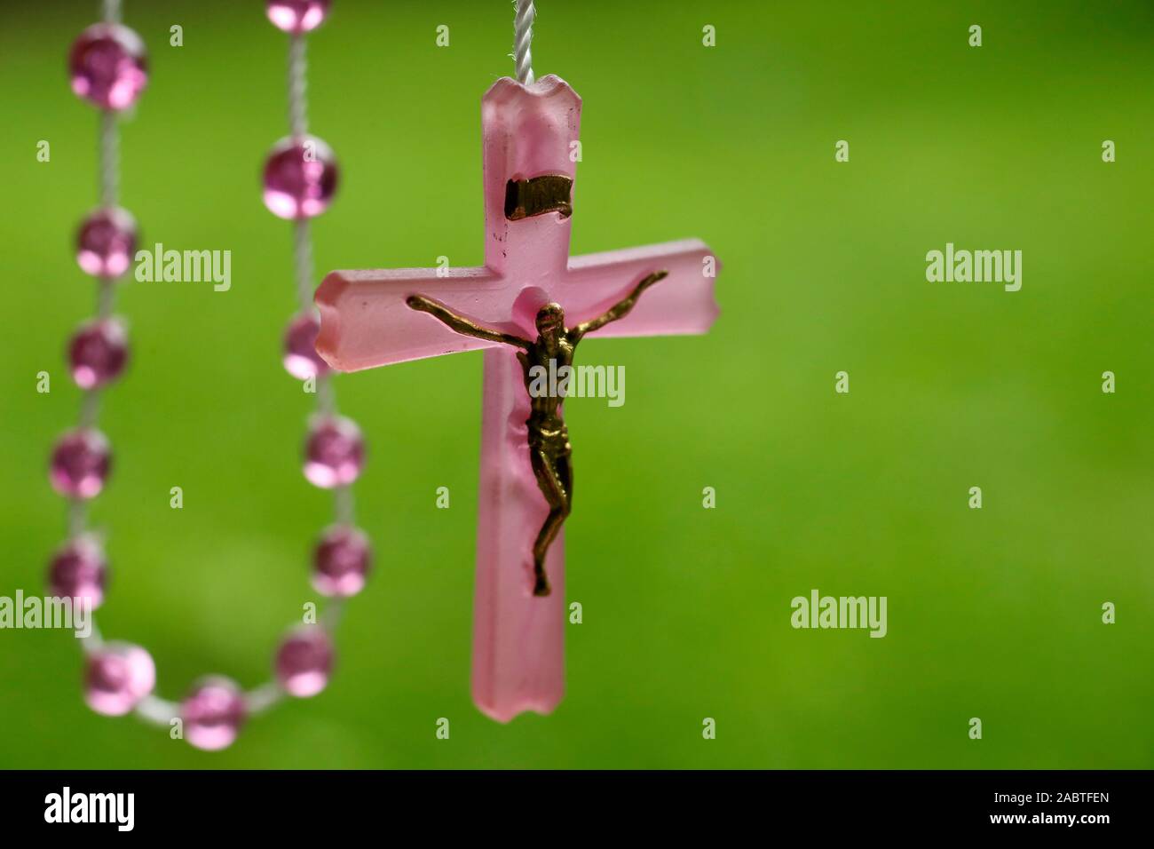 Rosary with green color of trees.  Kep. Cambodia. Stock Photo