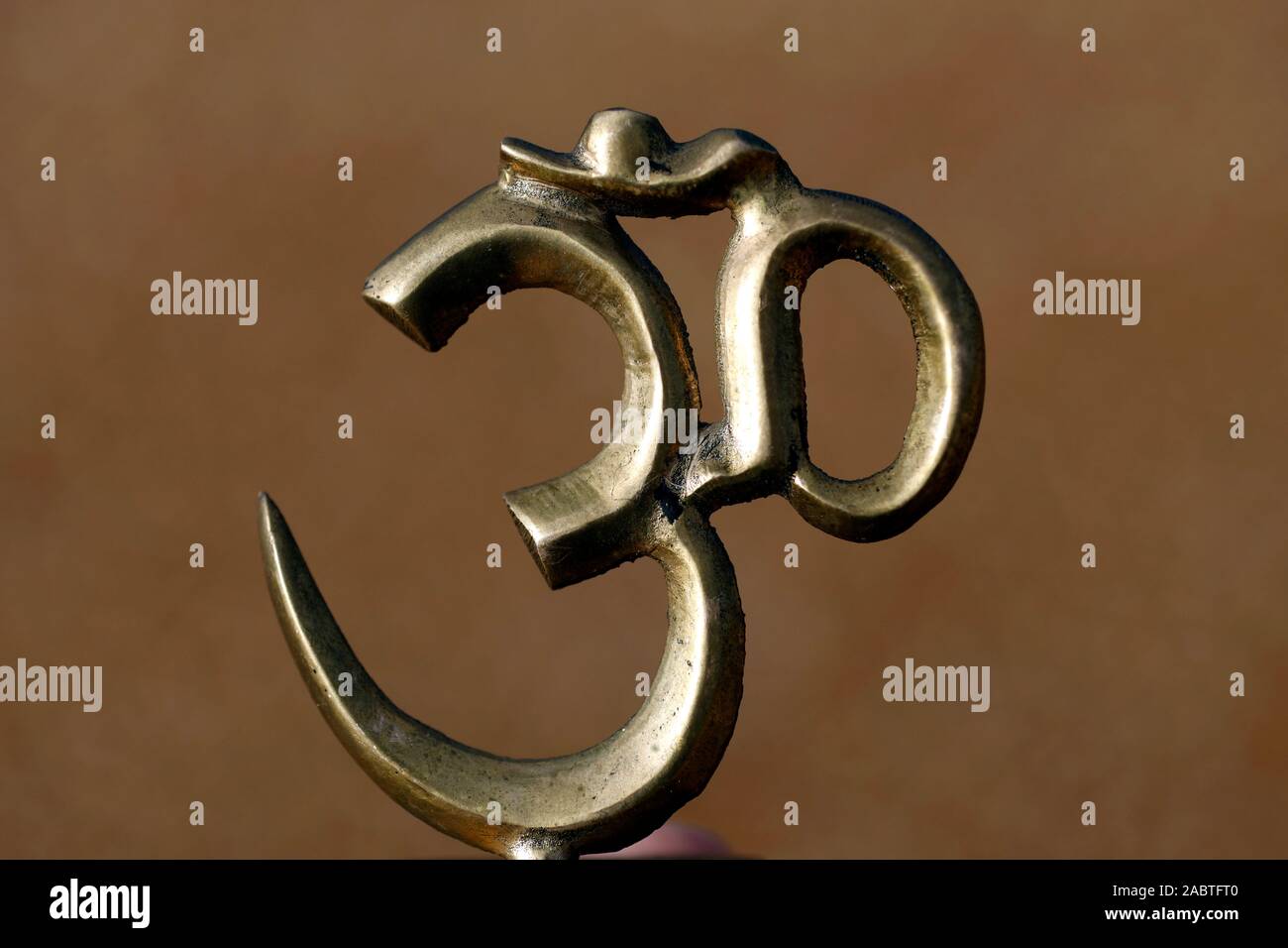 The Om or Aum symbol of Hinduism and Buddhism. Stock Photo