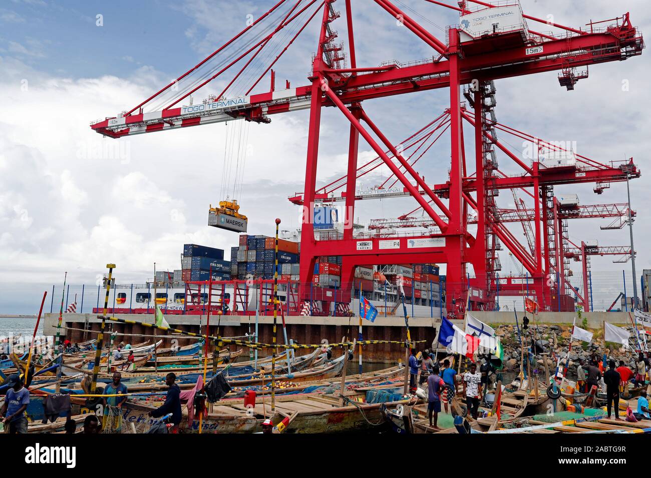 Port of Lome. Container terminal. Togo Stock Photo - Alamy