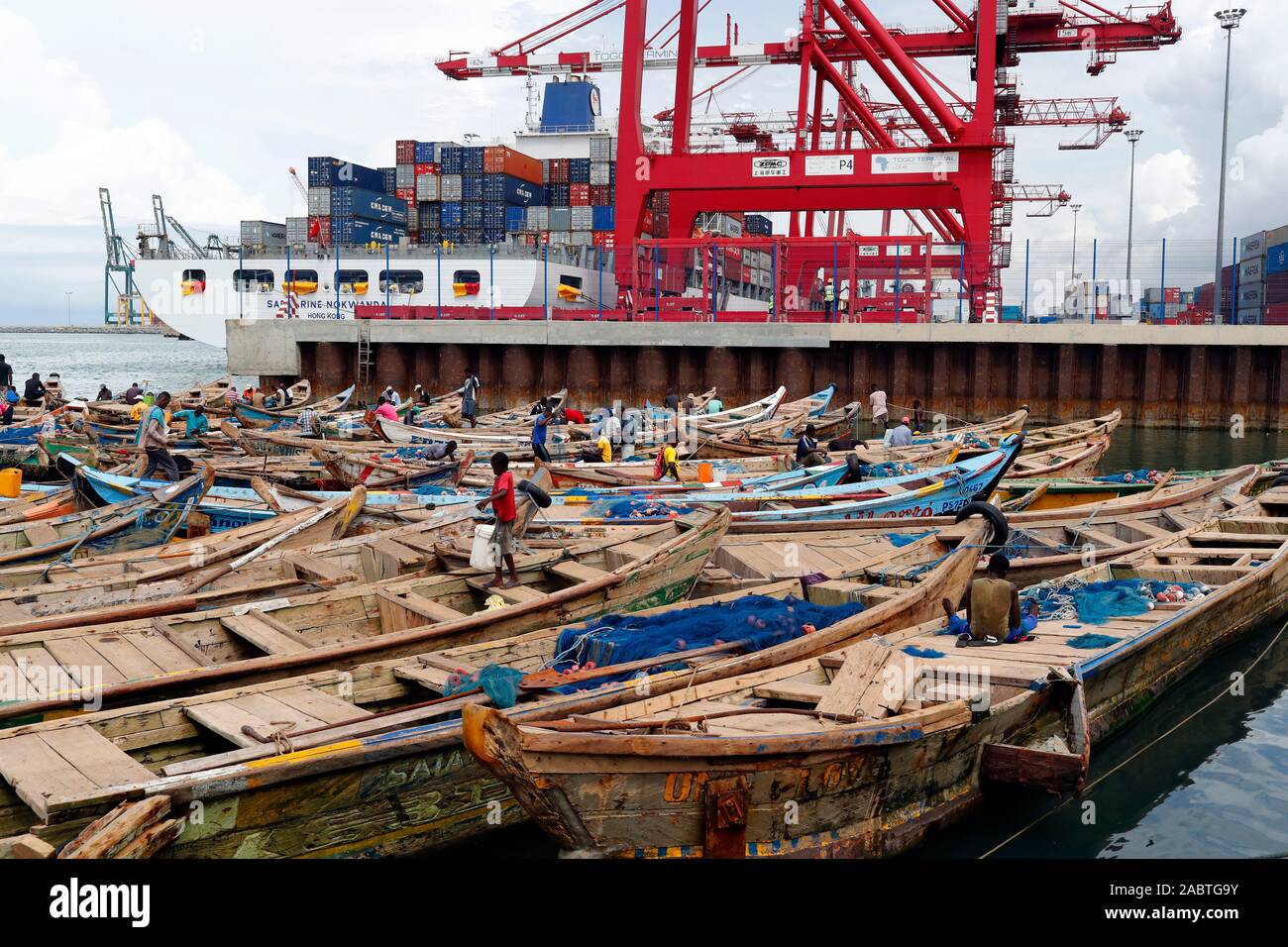 Port of Lome. Container terminal. Togo Stock Photo - Alamy