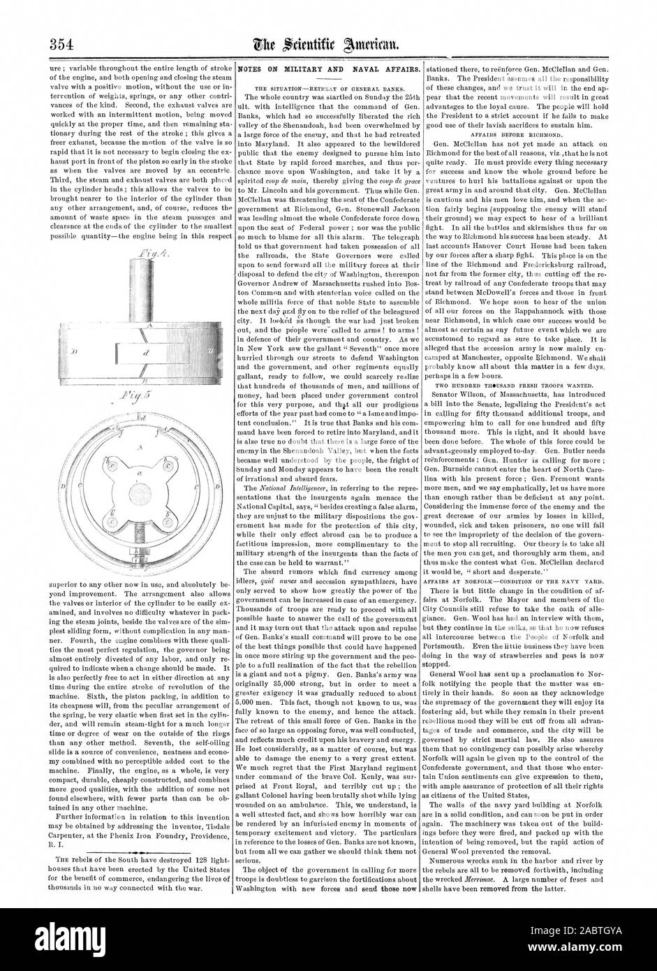 NOTES ON MILITARY AND NAVAL AFFAIRS., scientific american, 1862-06-07 Stock Photo