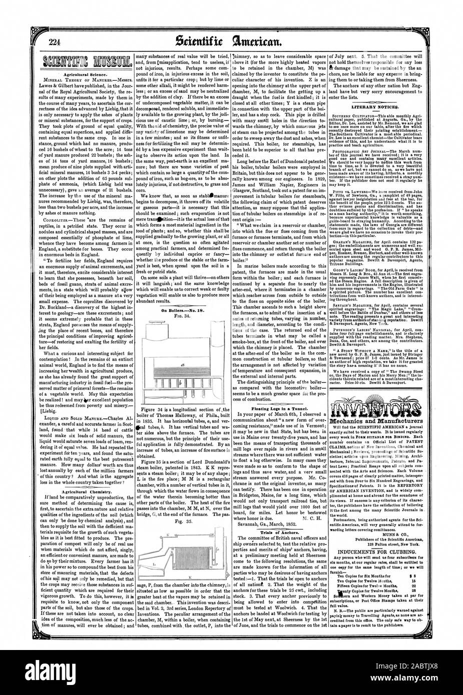 Agricultural Science. Agricultural Chemistry. On Bollers.No. 18. Trials ...