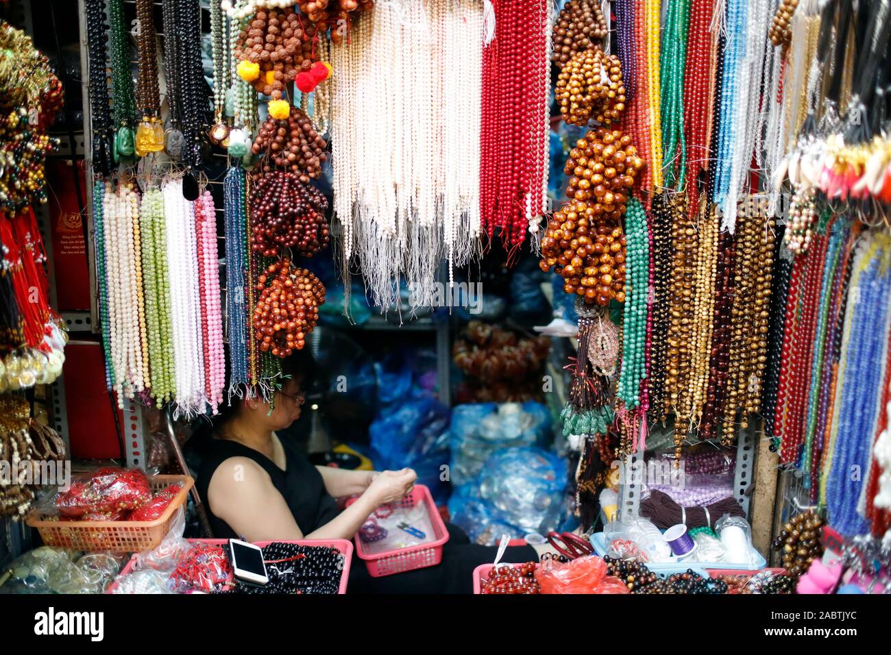 market. Prayer beads. Hanoi. Vietnam