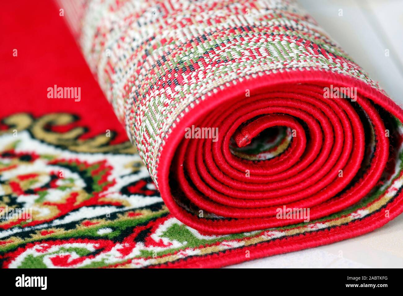 Islamic prayer rug in a mosque Stock Photo Alamy