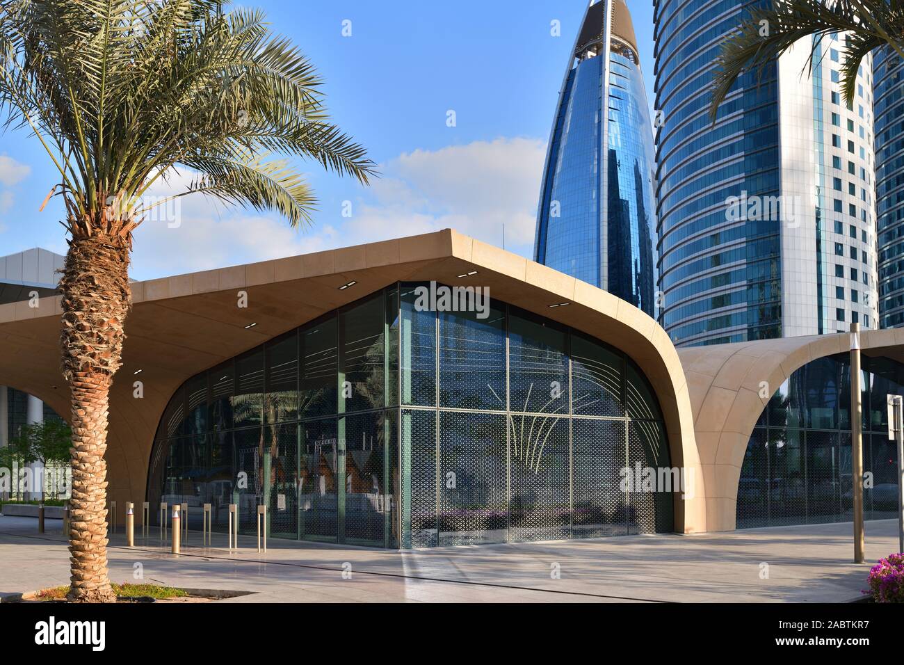 DECC metro station outdoors in Doha, Qatar Stock Photo