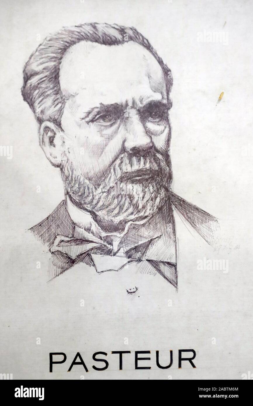The Yersin Museum. Portrait of Louis Pasteur. Nha Trang. Vietnam. Stock Photo