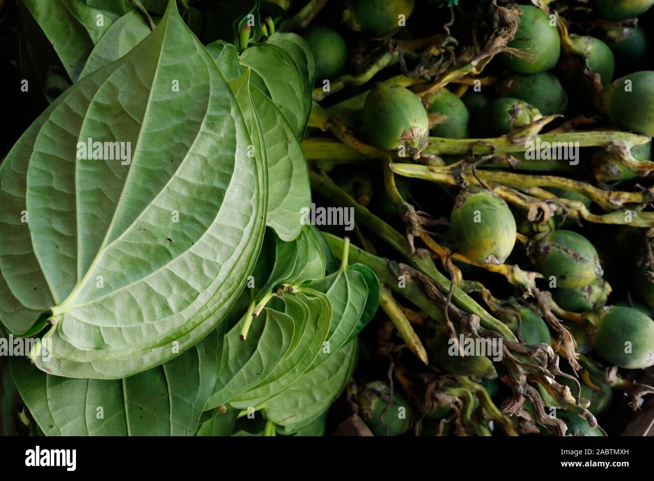 Betel leaves and areca nuts for sale at market. Vietnam Stock Photo Alamy