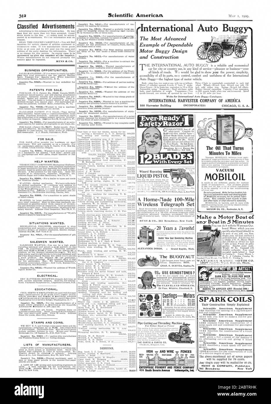 DPITLOUr DESIGNS. 39920 'International Auto Buggy% The Most Advanced Example of Dependable Motor Buggy Design and Construction INTERNATIONAL HARVESTER COMPANY OF AMERICA Classified Advertisements necessary to give the number of the inquiry. MUNN & CO. BUSINESS OPPORTUNITIES. PATENTS FOR SALE. FOR SALE. HELP WANTED. SITUATIONS WANTED. SALES-MEN WANTED. ELECTRICAL. EDUCATIONAL. PARKER STEARNS & CO. 226 &Mk Street Dept. 0 NewTork A Home=rlade 100=Mile Wireless Telegraph Set Dodds' New Gear Dovetailing Machine The BUGGYAUT CHAS. S. DURYEA ReadingPe. Mu USE GRINDSTONES? Castings Motors IN II. P Stock Photo