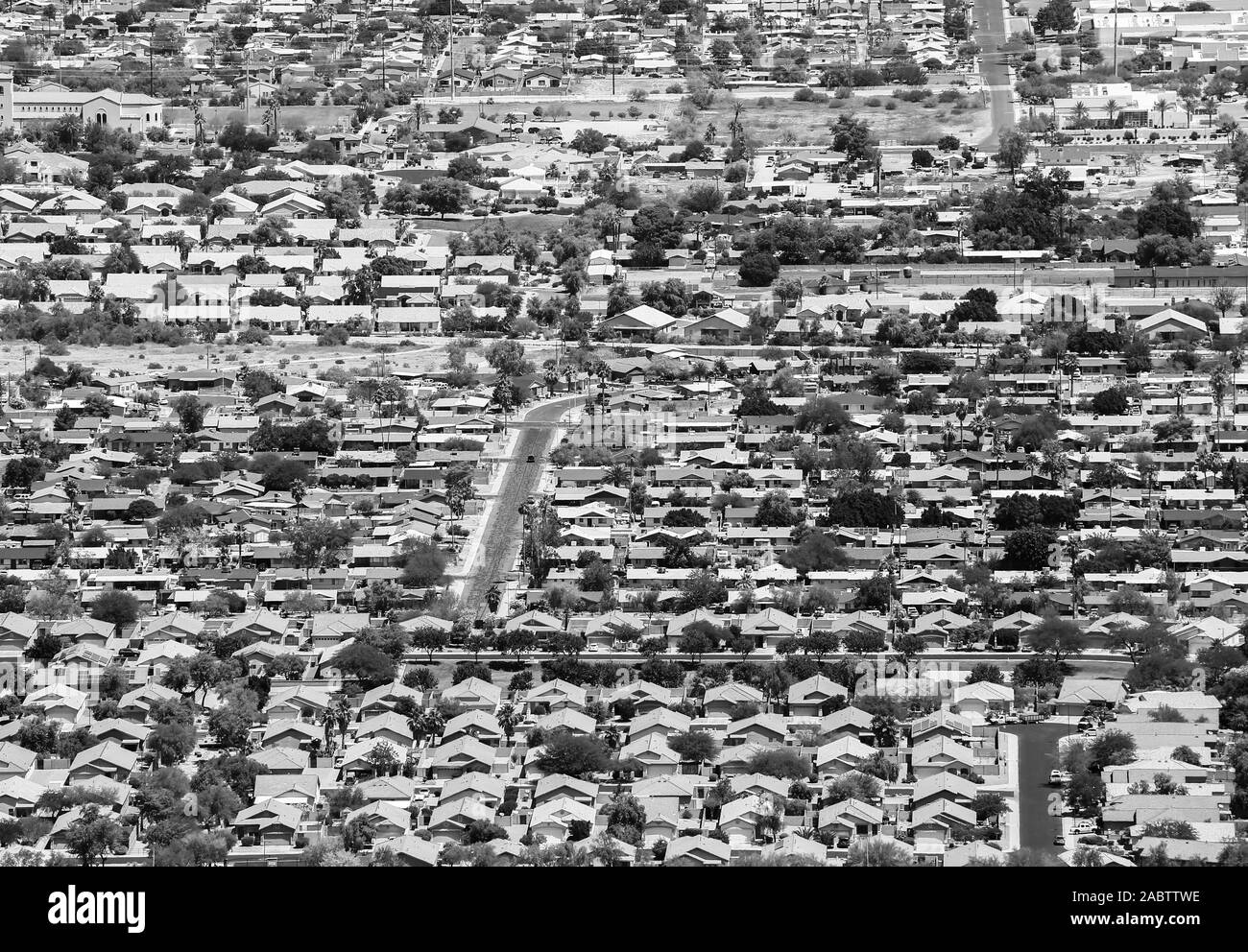 Phoenix arizona aerial view Black and White Stock Photos & Images - Alamy