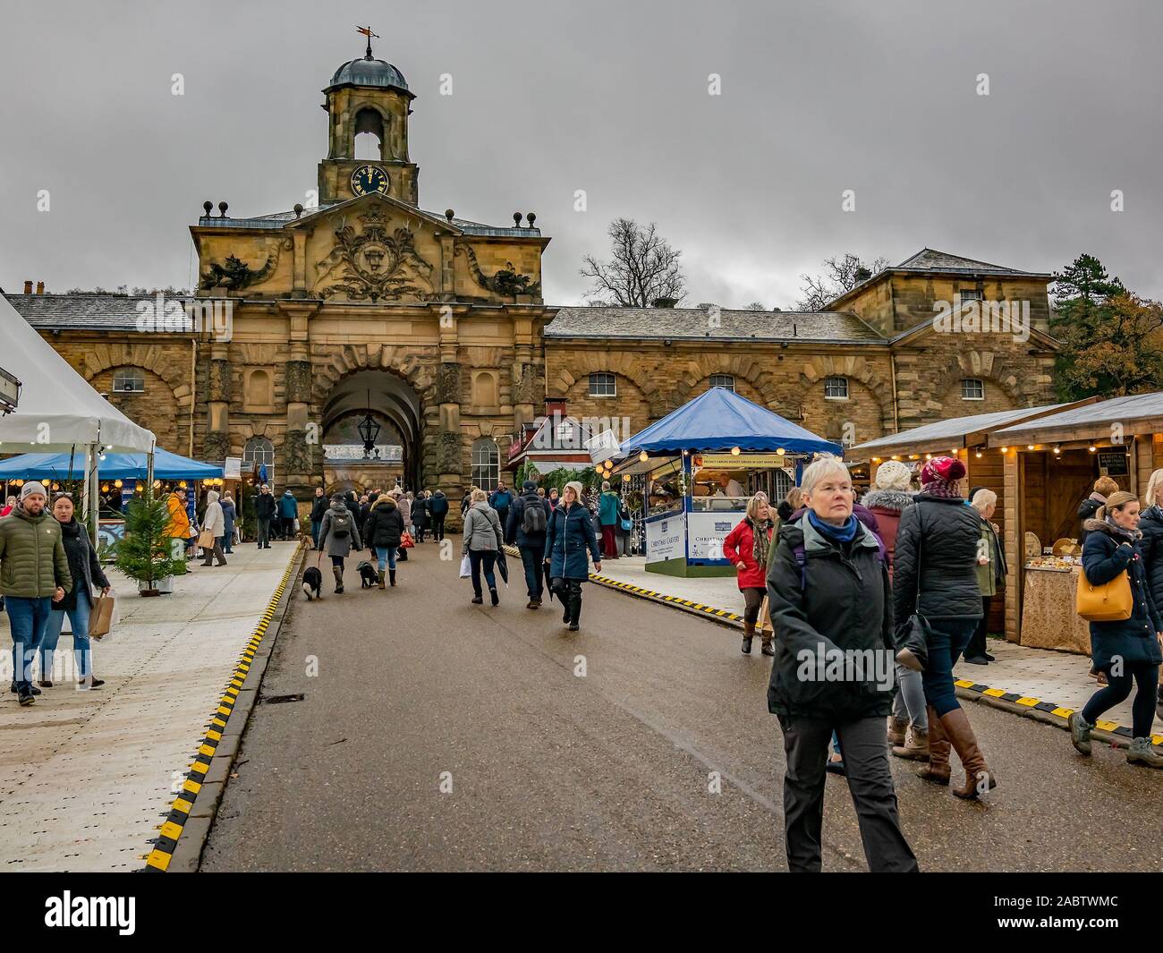Stalls Vendors And Shoppers At The 2019 Christmas Market At
