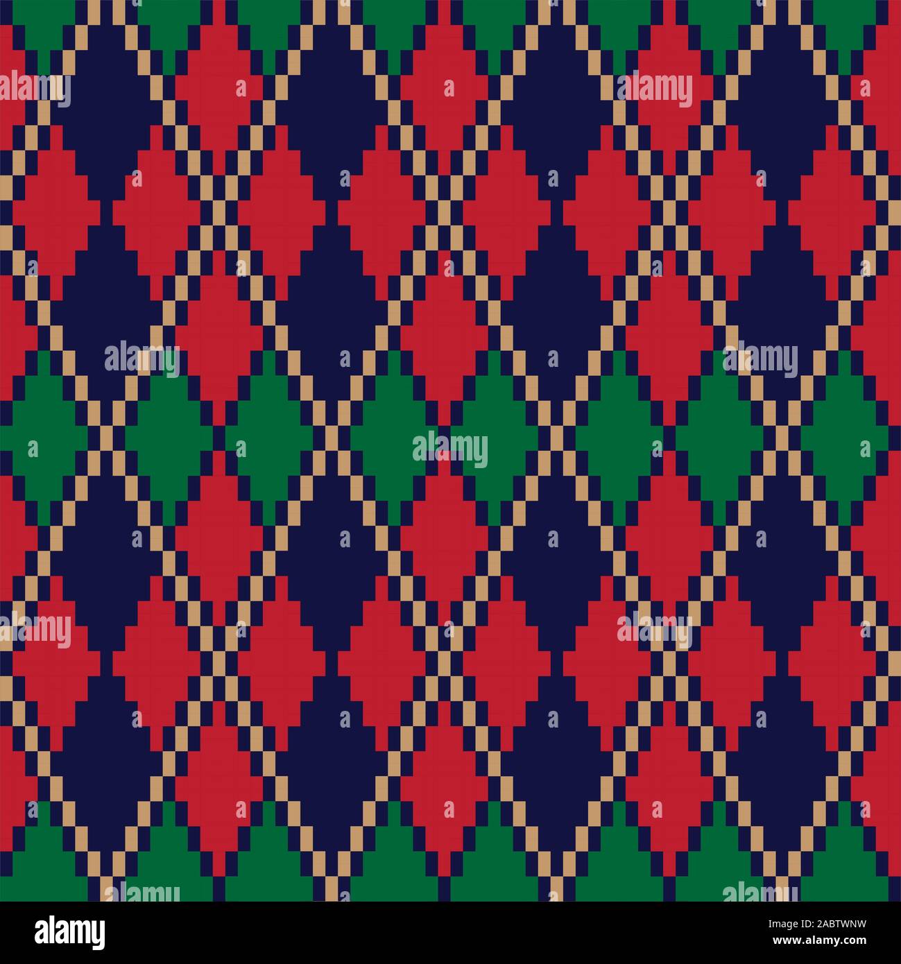 Classic Argyle Seamless Pattern - This is a classic argyle, diamond shape pattern suitable for website resources, graphics, print designs, textile Stock Vector