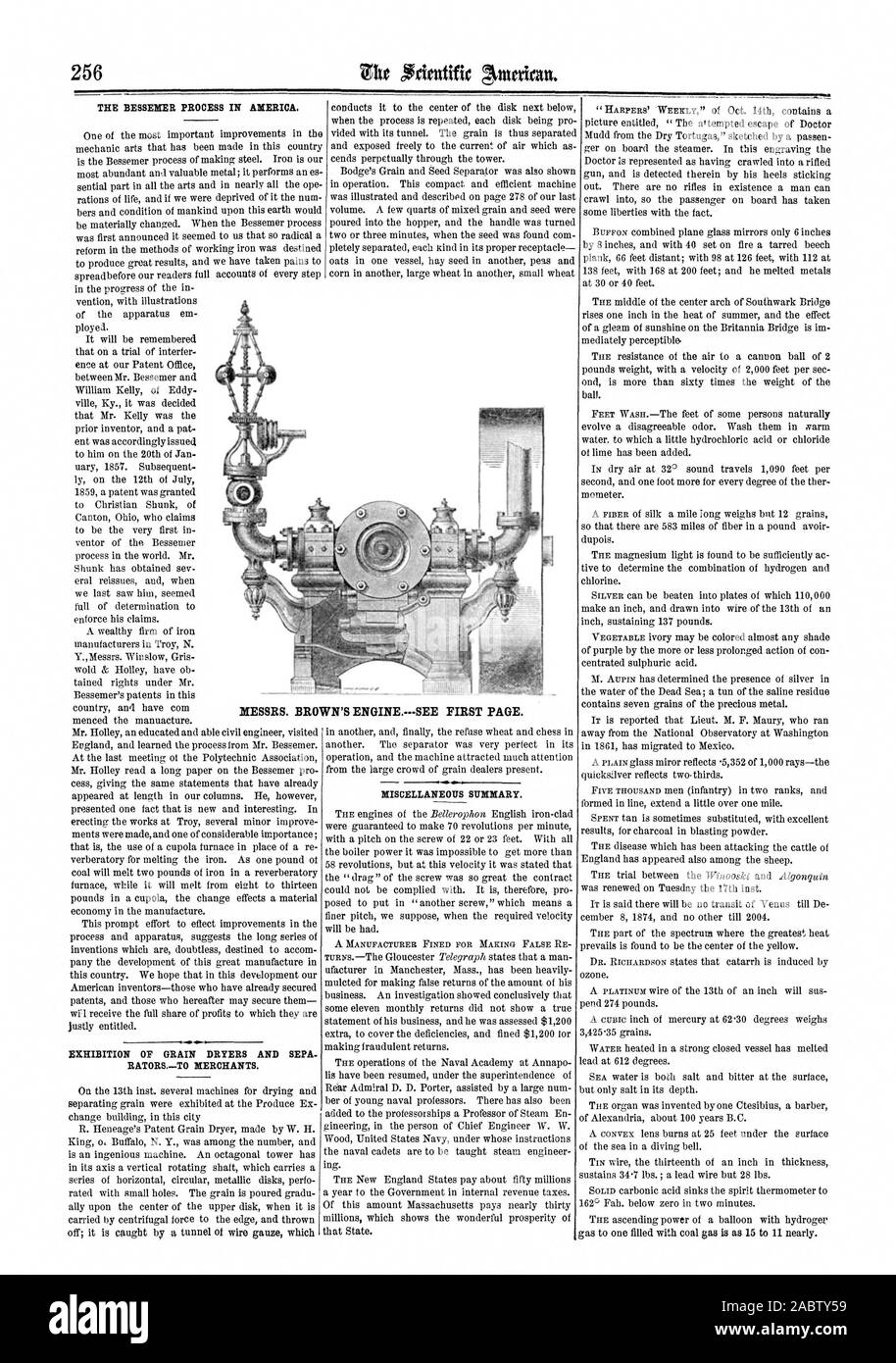 MESSRS. BROWN'S ENGINE.SEE FIRST PAGE., scientific american, 1865-10-21 Stock Photo