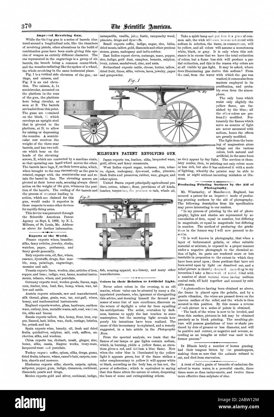 Milburns patent revolving gun hi-res stock photography and images - Alamy