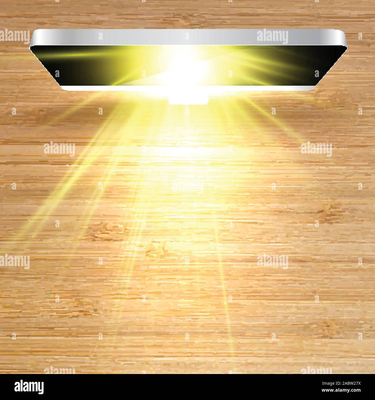 Realistic vector PC from the top with light, vector Stock Vector