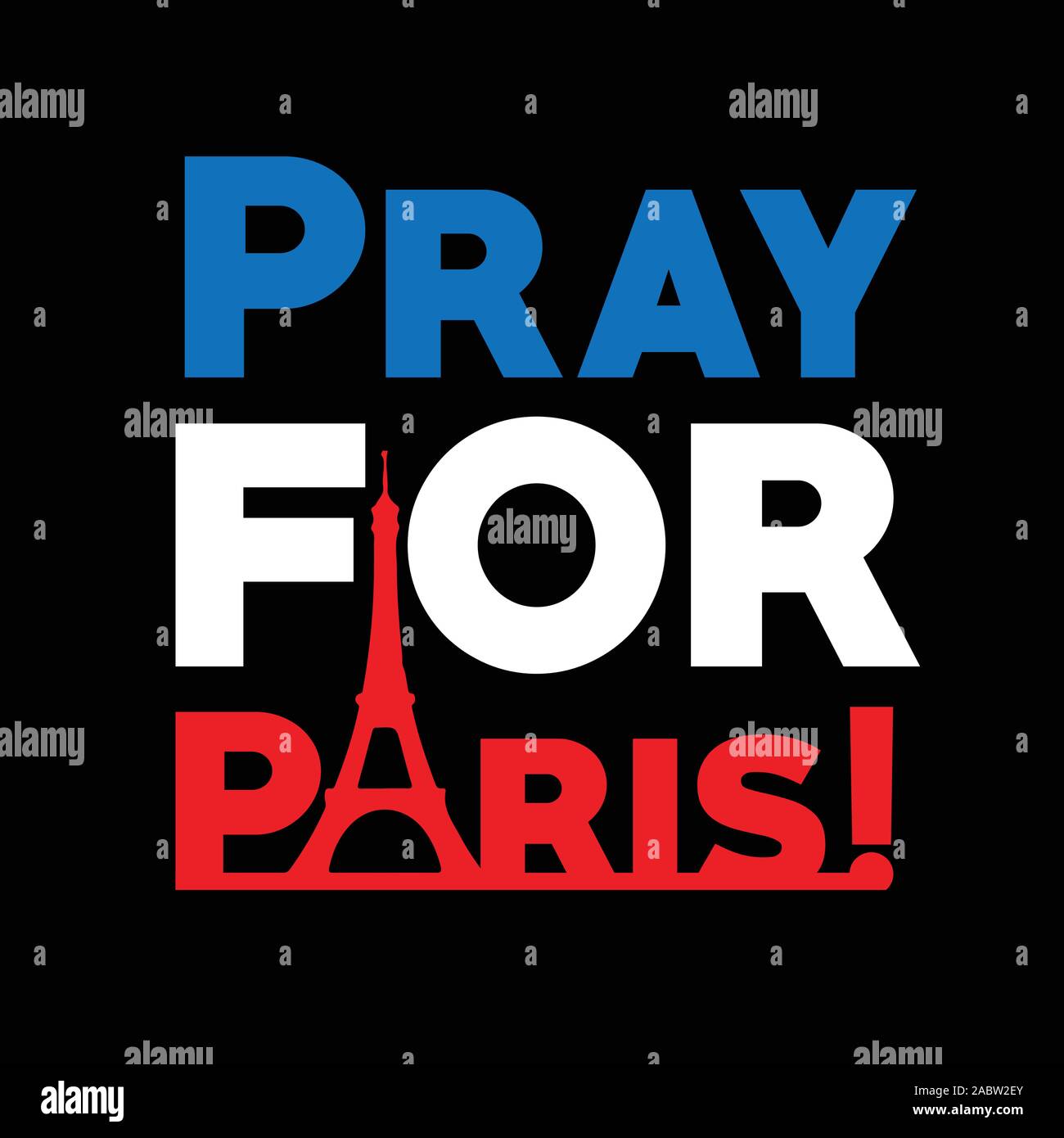 "Pray for Paris", vector illsutration Stock Vector