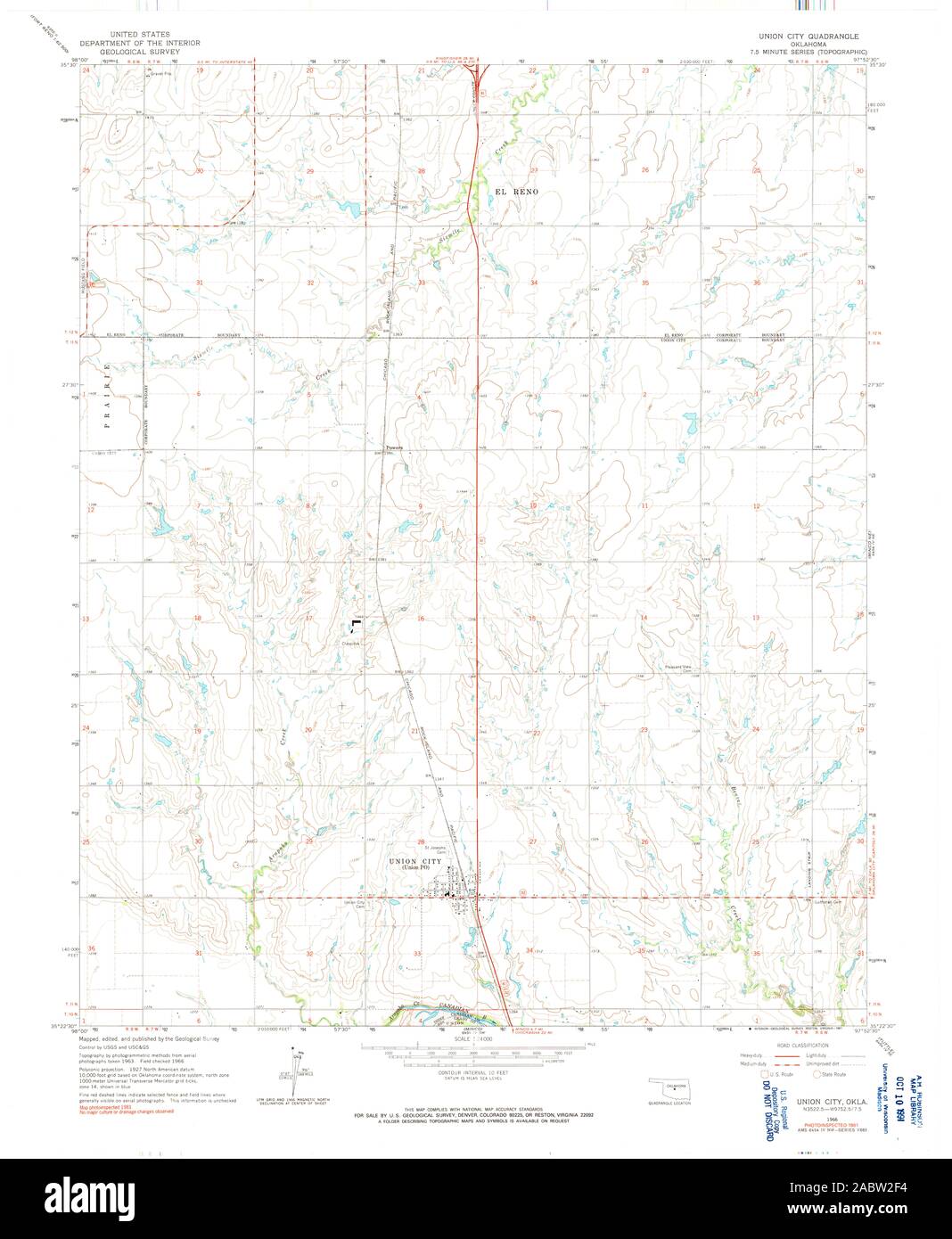 Map of union city oklahoma hires stock photography and images Alamy